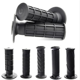 Area1 Universal Motorcycle Scooter Handlebar Grips Grip Rubbers Pack of 2 1 x 22 mm + 1 x 24-25 mm (7/8 / 1 Inch) (Black) Compatible with KSR (Retro)