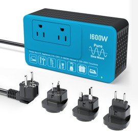 1600W 220V to 110V Converter for European International Travel, Universal Power Plug Adapter Voltage Converter US to Europe, Plug & Play, No Limitations - Power Any American Appliances Overseas