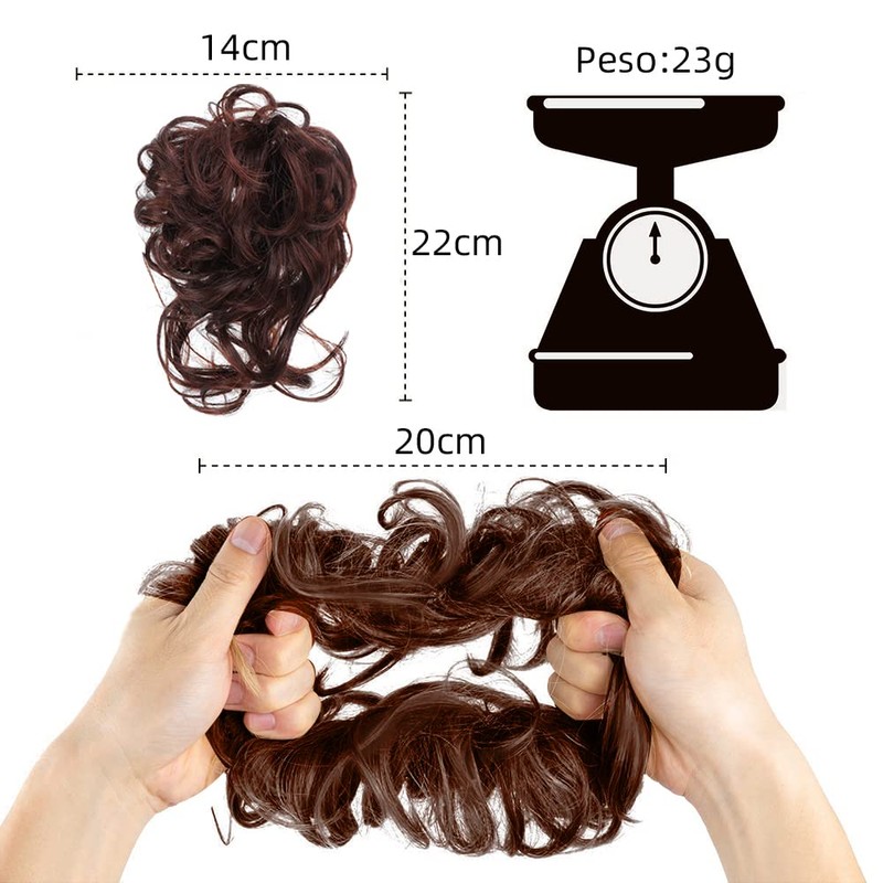2 Piezas Extension de Cabello Moño Desordenado, Cabello Postizo Natural,