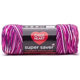 Red Heart Super Saver Jumbo Berry Pooling Yarn - 1 Pack of 10oz/283g - Acrylic - 4 Medium (Worsted) - 482 Yards - Knitting/Crochet