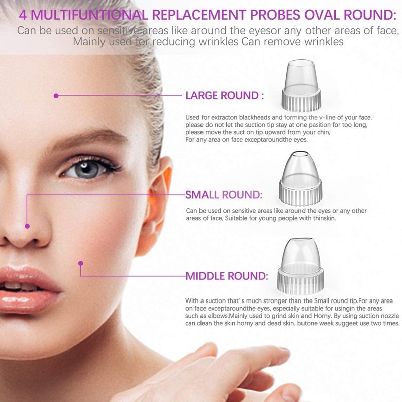 Blackhead Remover Vacuum 3 Suction Level Electric Pore Cleanser with
