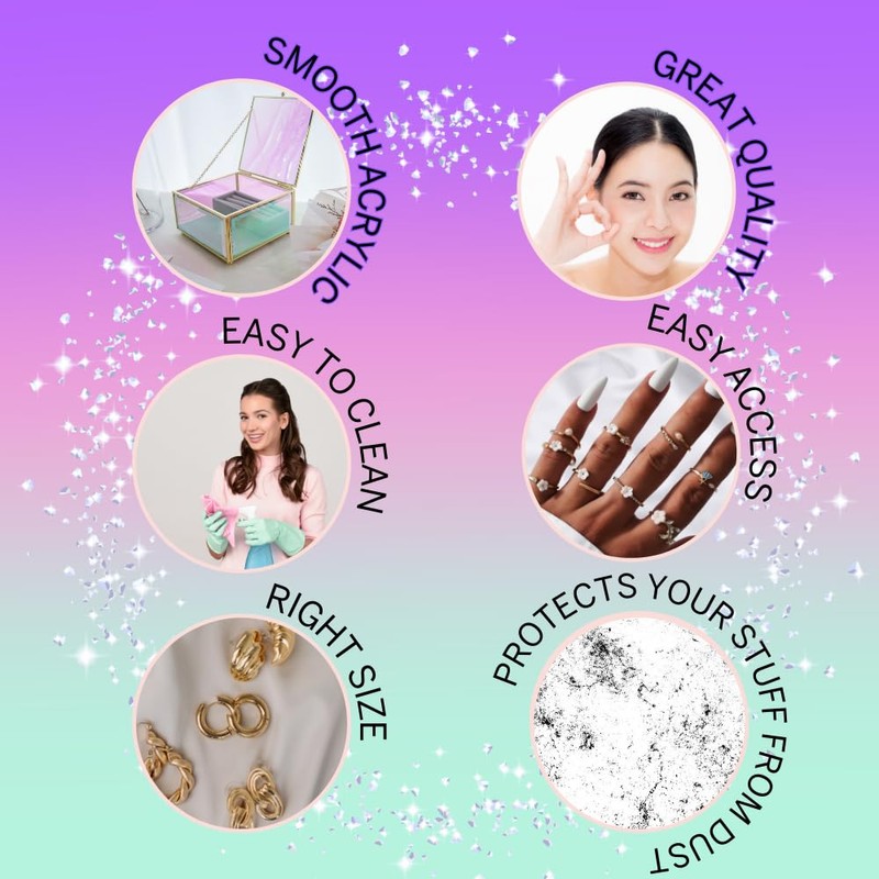 Moosy Life AB66 Aurora Borealis 装飾ミラートレイ 香水フレグランスジュエリー用 7x7x1.5インチ