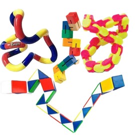 Star Magic Selection of Sensory Fidget Pack Set of 4 Pieces Stress Reducer Anxiety Relief Toys for Focus & Calm Including Genuine Tangle® Fidget