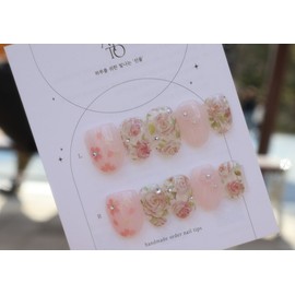 Handmade nails -  Spring flower scent  - Almond / 수제네일 -  봄날의 꽃향기  - 아몬드