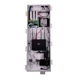 Legrand - OnQ Half Width DIN Rail, Structured Media Enclosure, Mounting Bracket with DIN Rail Supports Mounting up to 3 Nuvo P600 Players, Nickel, AC1043