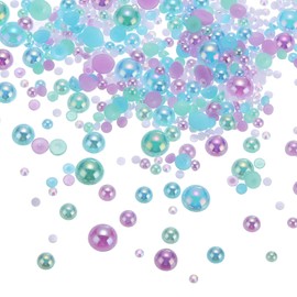 PATIKIL 30g Pearls and Rhinestones, 3-10mm Mix Flatback Rhinestones and Half Pearls Resin Rhinestone for Shoe Hair Nail Crafts Tumbler, Light Blue