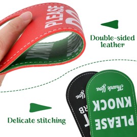 Pack of 2 Please Knock Door Sign Made of Leather, Printed on Both Sides, Do Not Disturb Sign, Please Knock Door Hanger Sign for Room Decor or Door Sign in the Office