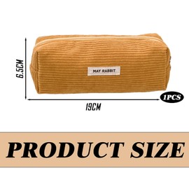 YueJieSelected Pencil Case Girls - Teenager Case School, Pencil Case Cord, Study Must Haves Pencils Pencil Case Aesthetic, Portable Pencil Case Adults, Pencil Case Aesthetic, Ginger Yellow, Simple and