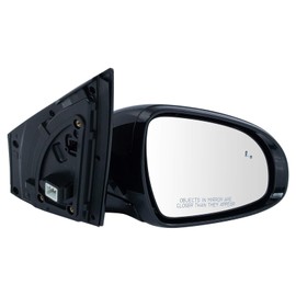 TRQ Right Mirror with Heat Power Folding with Blind Spot Indicator Passenger Side Compatible with 2017-2019 Kia Sportage KI1321199