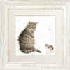 Wrendale Designs Distressed White Cat and Mouse Framed Picture