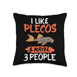 Plecostomus Pleco Fish Aquarium Food Tank Zebra Cave Throw Pillow, 16x16, Multicolor