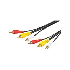Goobay 50342 Composite Audio/Video Connector Cable with RG59 Video Cable, 3x RCA, 15 m Cable Length