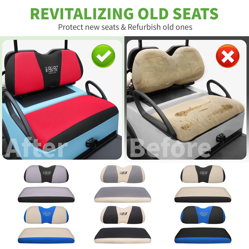 10L0L Elastic Golf Cart Seat Covers for Yamaha Club Car