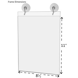 Marketing Holders 8.5"w x 11"h Wall Mount Sleeve Pack of 12 with Suction Cups and Hanging Hooks Ad Frame Sign Holder Display Vertical Literature Holder Advertisement Notice Hours Warnings Flyer