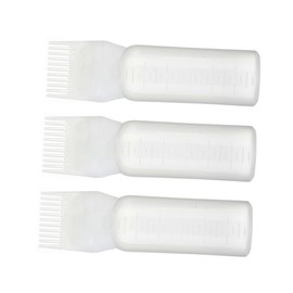 Minkissy 3pcs Hair Dye Applicator Bottle Comb and Graduated Scale for Precise Hair Coloring for Salon Use and White