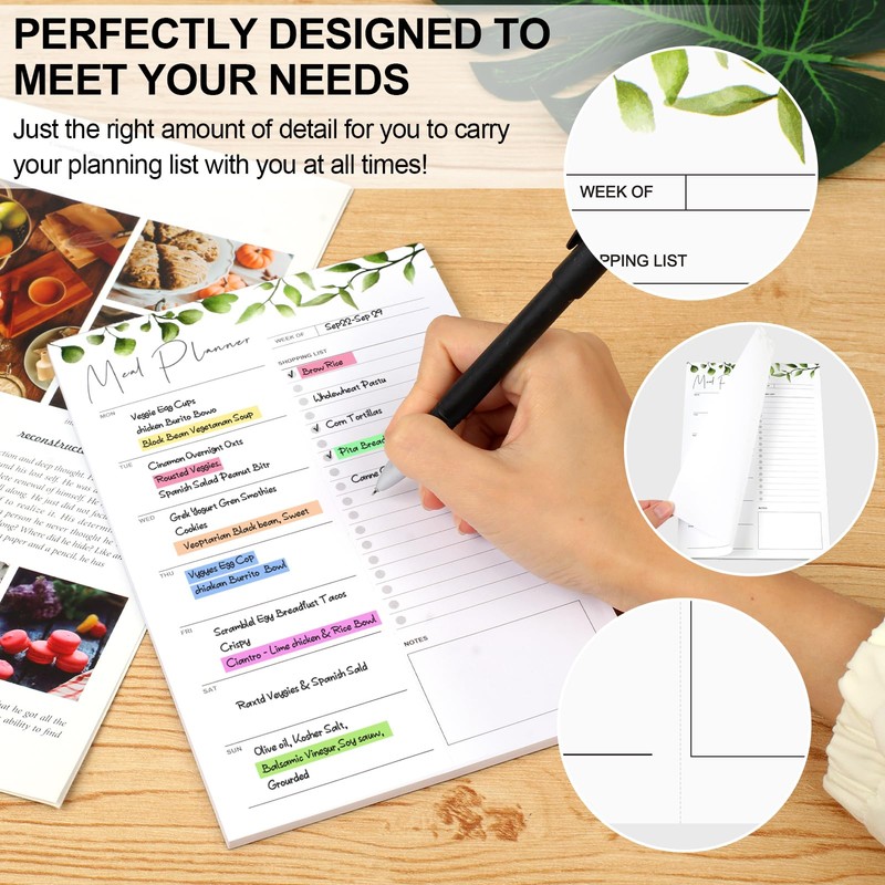 Joyberg 2 PCS Weekly Meal Planner Magnetic for Fridge 8.3x5.5”,