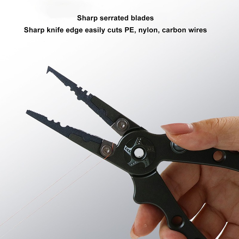 Fishing Pliers Aluminium Alloy Multifunctional Split Ring Pliers Self Locking