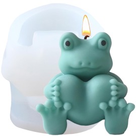 XIAOSHUI Frog Candle Molds Frog with Heart Silicone Candle Mold Frog Resin Casting Mold for Candle Home Decorate Mold Candle Making Mold Aromatherapy Candles Gypsum Clay Craft