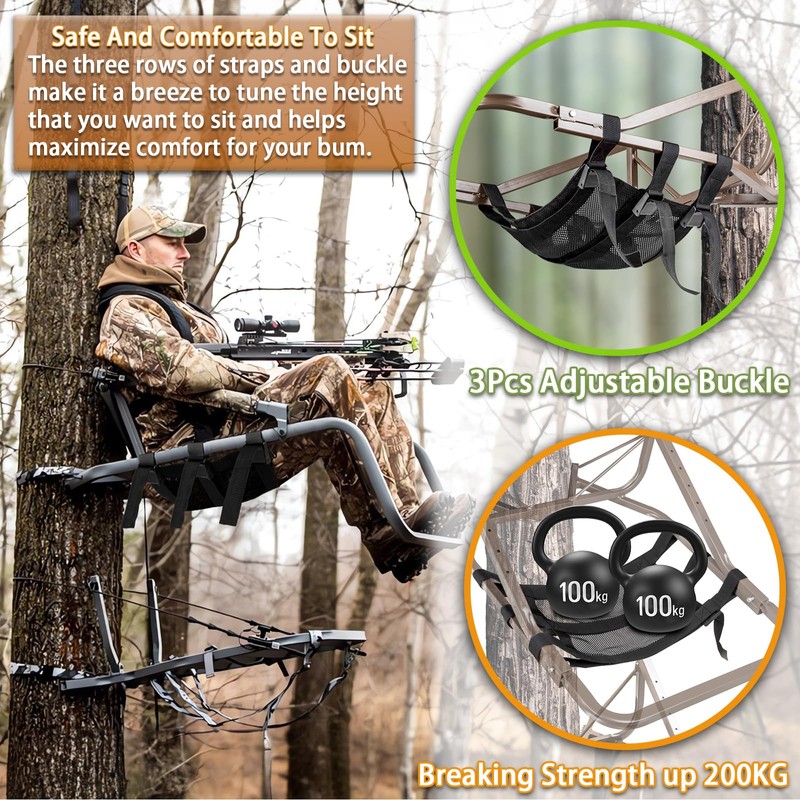 Huntury Tree Stand Seat Replacement for Hunting, Lightweight Mesh Replacement