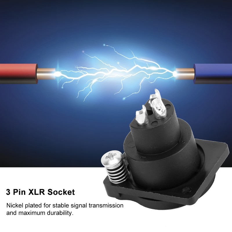 20pcs 3Pin XLR Connector Female Socket Audio Amplifier Adapter Plug