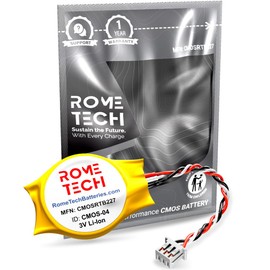 Rome Tech CMOS Battery for Dell Latitude E5400 / Dell Latitude E5410 / Latitude E6400 / Latitude E6400 ATG/Latitude E6410 Laptop BIOS CMOS Laptop Battery Backup CR2032 with 3 Pin Wire Cable (10-Pack)