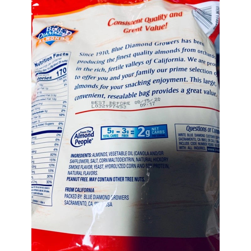 Blue Diamond Smokehouse Almonds 40 Oz Resealable Zipper Bag