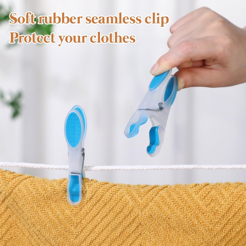 30 Packs Pastels Soft Grip Clothes Pegs,Laundry Pegs,Clothespins,No Damaging Peg
