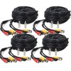 Henxlco 4 Pack 100ft Security Surveillance Camera Audio Video Power