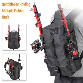 Anpress Fishing Bags, Fishing Tackle Storage Bag, Shoulder Bag, Fishing Equipment, Rod Storage, Tool Bag for Fishing, Hiking, Hunting, Camping, black, general purpose