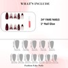IMRAIN Wine Red Press on Nails Medium Almond Acrylic Fake