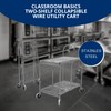 Classroom Basics WSCC-2 Two-Shelf Collapsible Wire Utility Cart