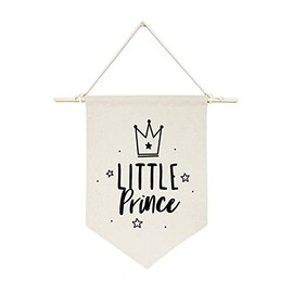 The Cotton & Canvas Co. Little Prince Hanging Wall Canvas Banner for Baby Girl, Baby Boy, Nursery, Teen and Kids Room