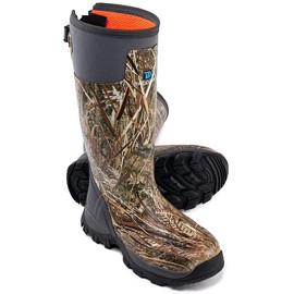 Trudave Hunting Boots for Men, Waterproof Rubber Boots with Steel Shank, 5mm Neoprene Camo Insulated Outdoor Hunting Boots, Real Reed, Size 9