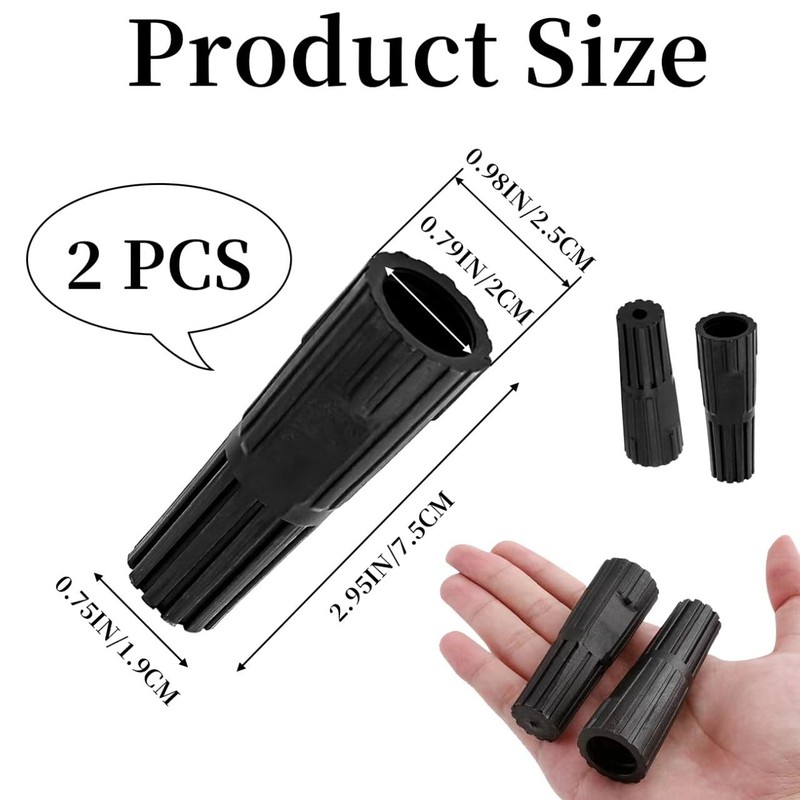 2-Pack Extension Pole Adapter - Converts Screw Fit to Push