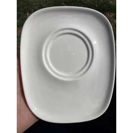 Set of 8 Alessi Delta Airlines White Saucer Plate New No Box - Part #044207710