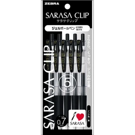 Zebra Gel Ballpoint Pen Sarasa Clip 0.7 Black 5 Pack P-JJB15-BK5