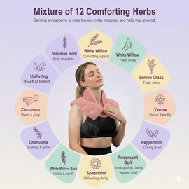 Herbal Concepts Neck and Shoulder Wrap, Hot & Cold Therapy, Microwaveable Shoulder Heating Pad, Aromatherapy Heat Wrap (Pink)