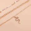 TseenYi Layered Snake Pendant Necklace Paperclip Chain Multilayer Necklace Gold