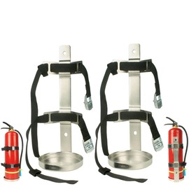 Fire Extinguisher Mount,Stainless Steel,Wall Hanging Bracket,Fire Extinguisher Holder for Home, Car, RV, Truck, for 5-Pound Fire Extinguisher 2 Pcs