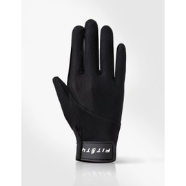 FitsT4 Sports Women's Riding Gloves, Summer Netting, Breathable, Non-Slip Gloves, Riding, Unisex Adult Cycling Gloves with Touchscreen Design for Equestrian Sports, Black, S