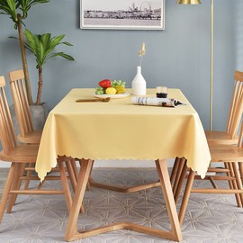 Forhomelife Tablecloth, Solid, Simple, Restaurant, Hotel, Table Cover, Rectangle, 53.1 x 70.9 inches (135 x 180 cm), Washable, Washable, Quick Drying, Thick, Heat Resistant, Beige