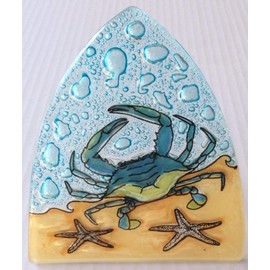 Blue Crab Art Glass Night Light