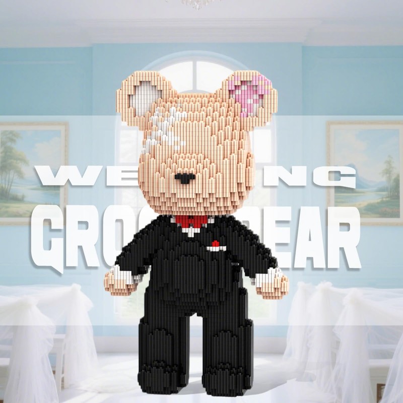DAHONPA Bridegroom Bear Brick Micro Building Blocks Set (2350 Pieces),