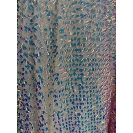 Unbranded iridescent White economic all over shiny sequins on a 2 way stretch Velvet
