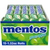 Mentos Chewy Mint Candy Roll, Green Apple Mint Candies, 14