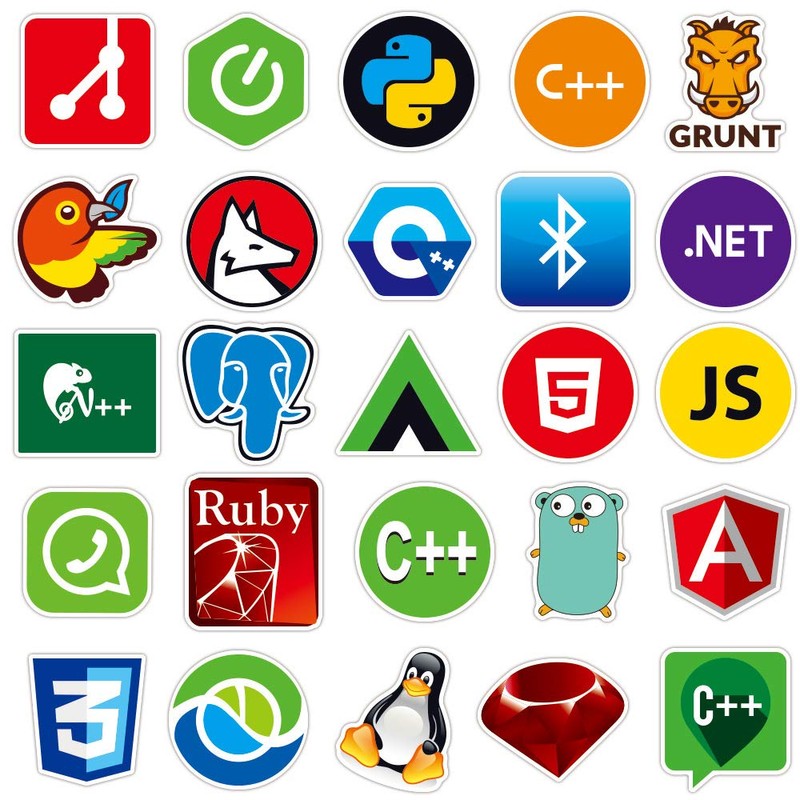 Sanmatic 72pcs Laptop Sticker for Developers Programming Language Includes Sticker