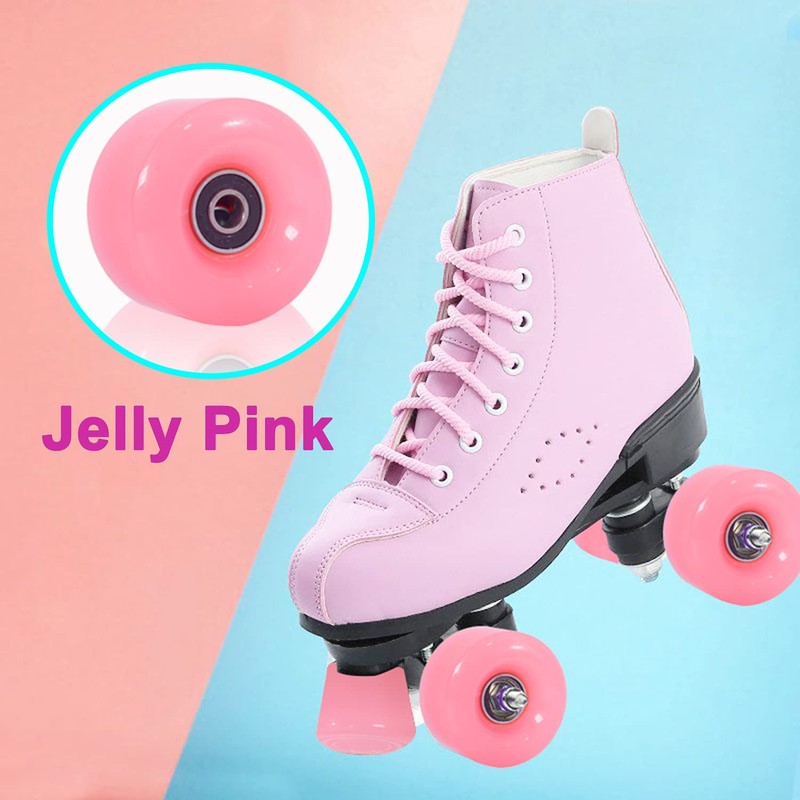 VNAKER Light Up Quad Roller Skate Wheels Set 8 Pack,