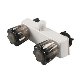 Mtsooning RV Shower Faucet, 4" Camper Shower Faucet with Acrylic Knobs, Dual-Handle RV Shower Valve Diverter for RV, Camper Van, Outside and Inside Bathroom Shower White