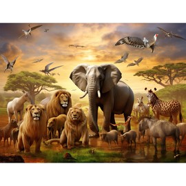 Jungle Animals Backdrop Summer Tropical African Forest Wild Animals Safari Theme Party Photography Background Children Boys Birthday Backdrop Decorations Photo-Shoot Props Background 7x5ft