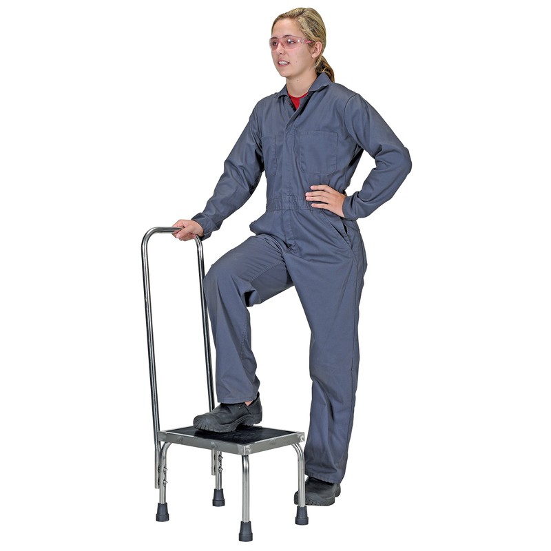 Vestil FT-SS-1HR Stainless Steel Foot Stool with Handle, Silver